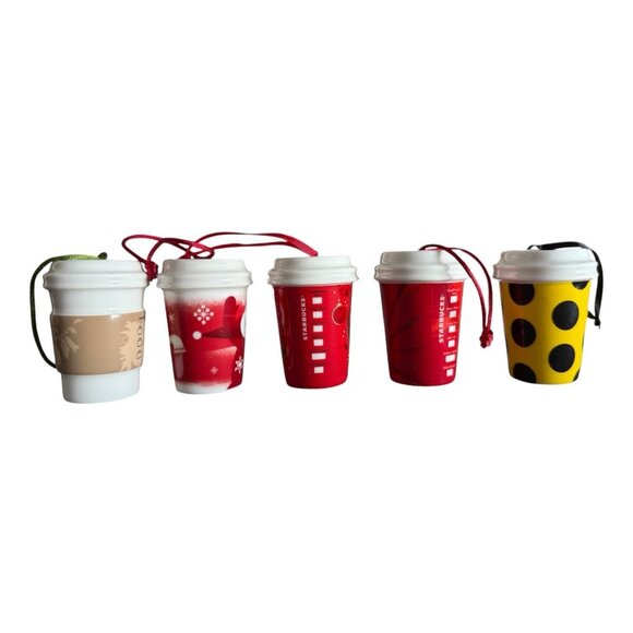 LOT of 5 Starbucks Christmas Coffee Cup Ornaments - Picture 3 of 8